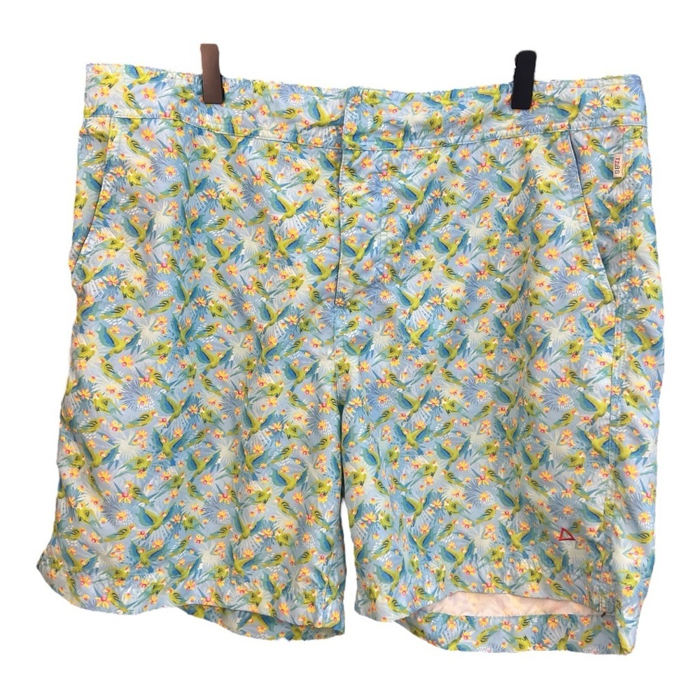 Tabs Tropical All Over‎ Parrot Print Swim Trunks Size 38 EF2